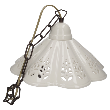LAMPADARIO CON CERAMICA TRAFORATA