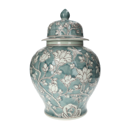 POTICHE DECORATIVA VERDE BOMBATA