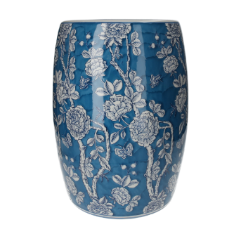 POUF DECORATIVO IN CERAMICA BLU