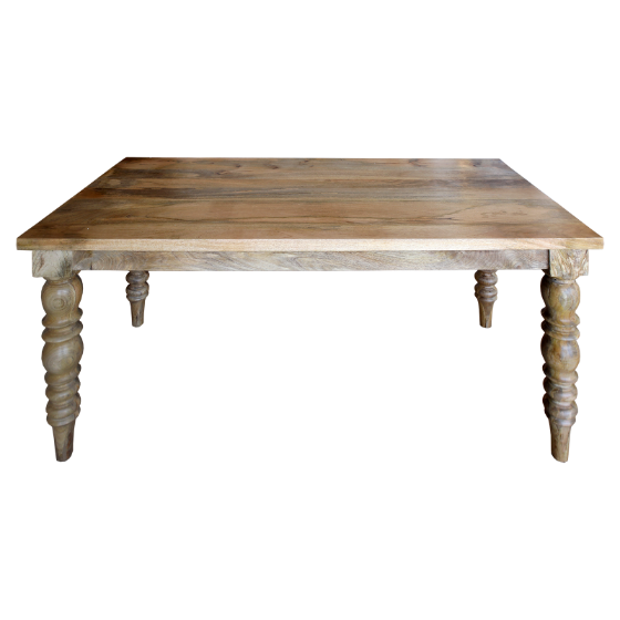 TAVOLO IN LEGNO CON GAMBE TORNITE