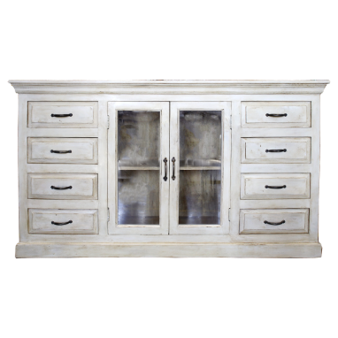 CREDENZA IN LEGNO 2 ANTE 8 CASSETTI