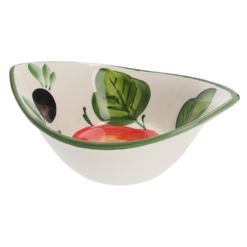 CIOTOLA IN CERAMICA DA CUCINA DECORATA CON POMODORI E OLIVE