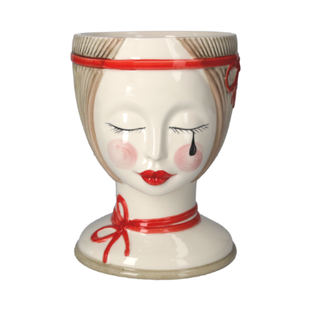 VASO TESTA NAIF IN CERAMICA LACRIMA