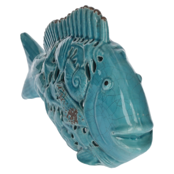 PESCE PORTACANDELE IN CERAMICA