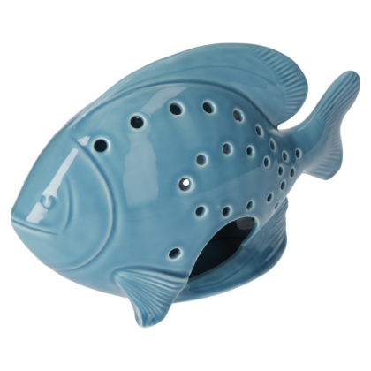 PESCE PORTACANDELE IN CERAMICA