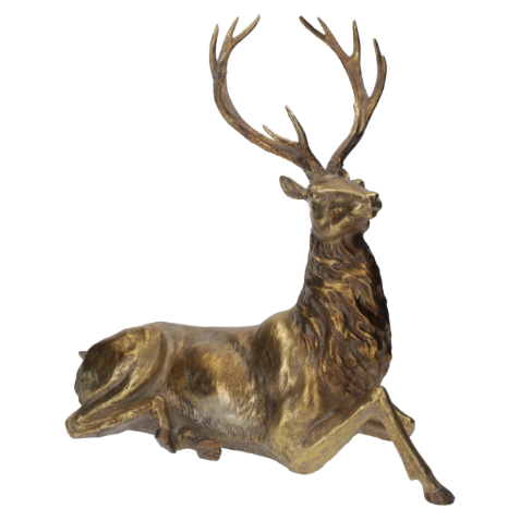 CERVO DORATO IN PIEDI DECORATIVO