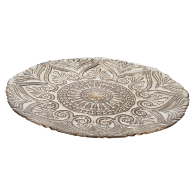 PIATTO DECORATIVO IN VETRO DORATO