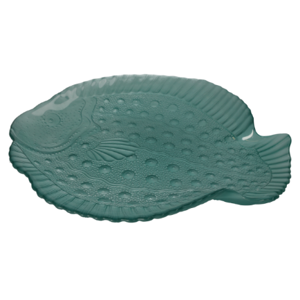 PIATTO PESCE ROMBO DECORATIVO IN VETRO