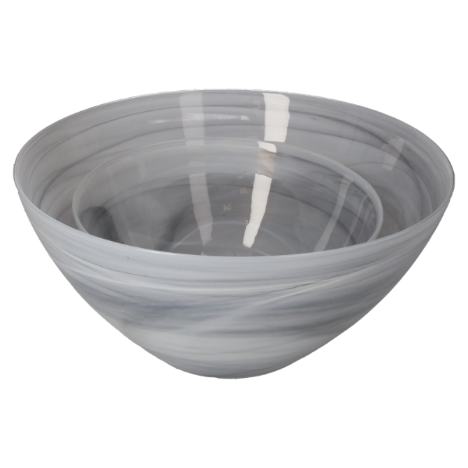 BOWL IN VETRO ALABASTRO GRIGIO