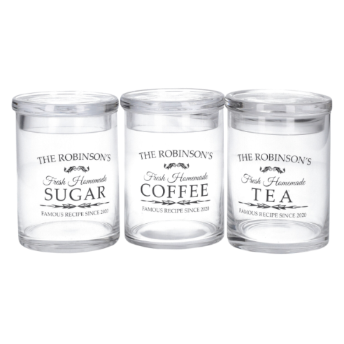 TRIS BARATTOLI VETRO