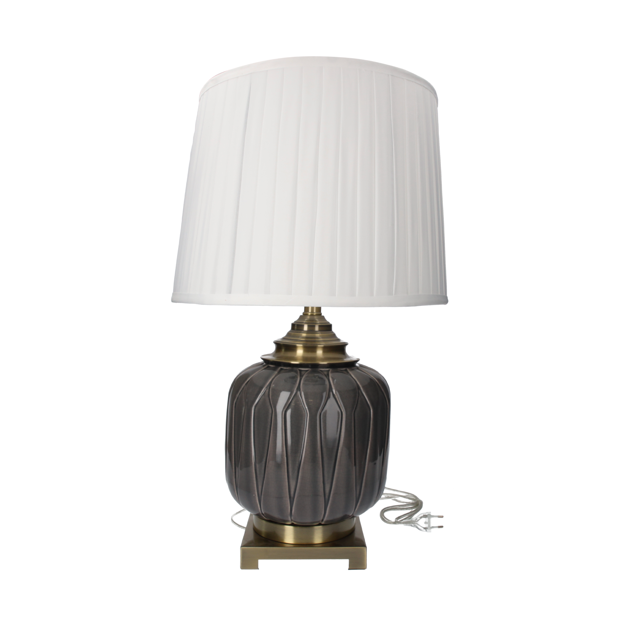 LAMPADA CON PARALUME IN CERAMICA BASE CILINDRO