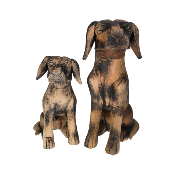 COPPIA CANI IN LEGNO