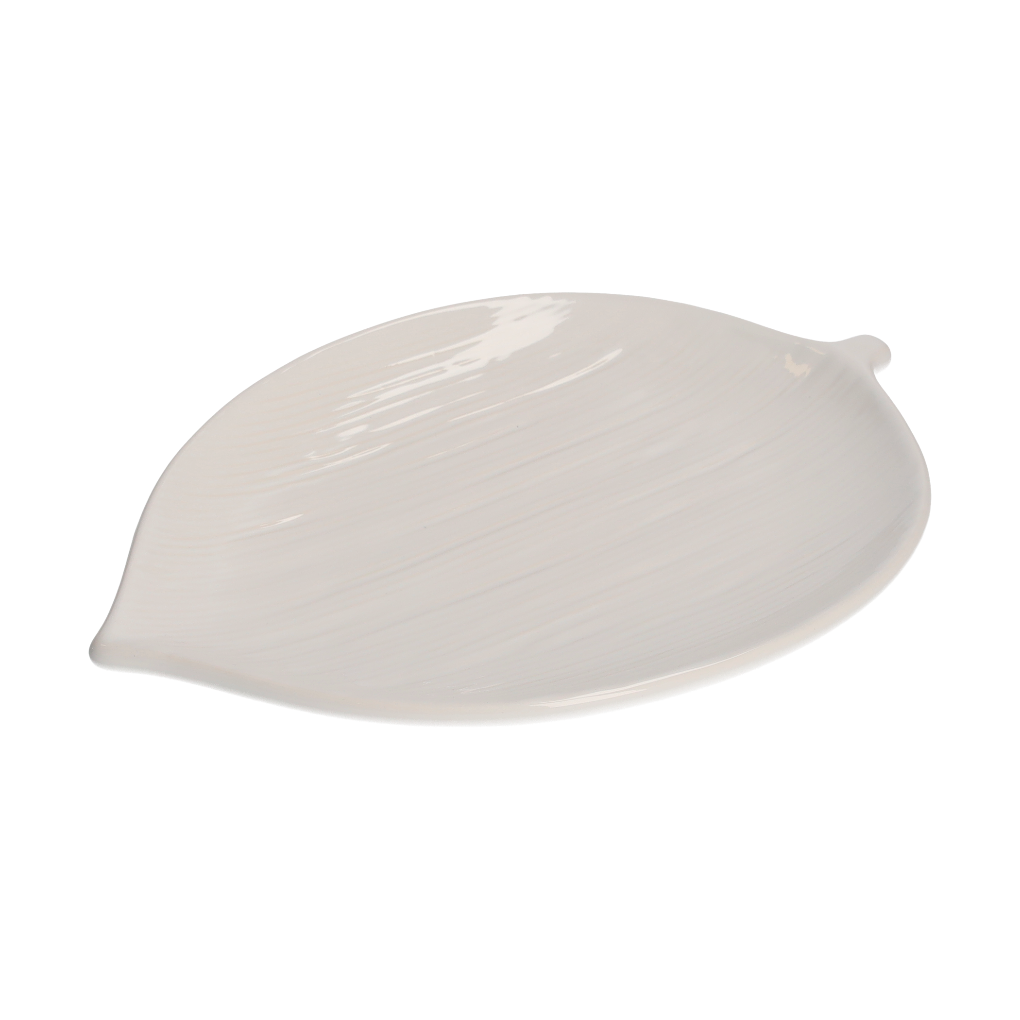 PIATTO PIANO FOGLIA IN CERAMICA