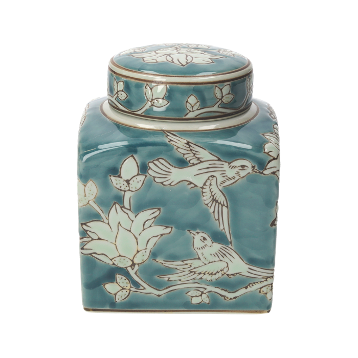 SCATOLA DECORATIVA IN CERAMICA VERDE