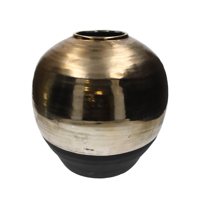 VASO DECORATIVO NERO/GOLD