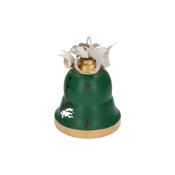 CAMPANA NATALIZIA VERDE FIOCCO BIANCO
