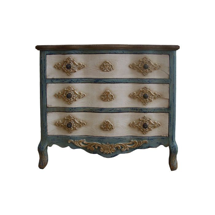 COMONCINO 3 CASSETTI BICOLORE IN LEGNO