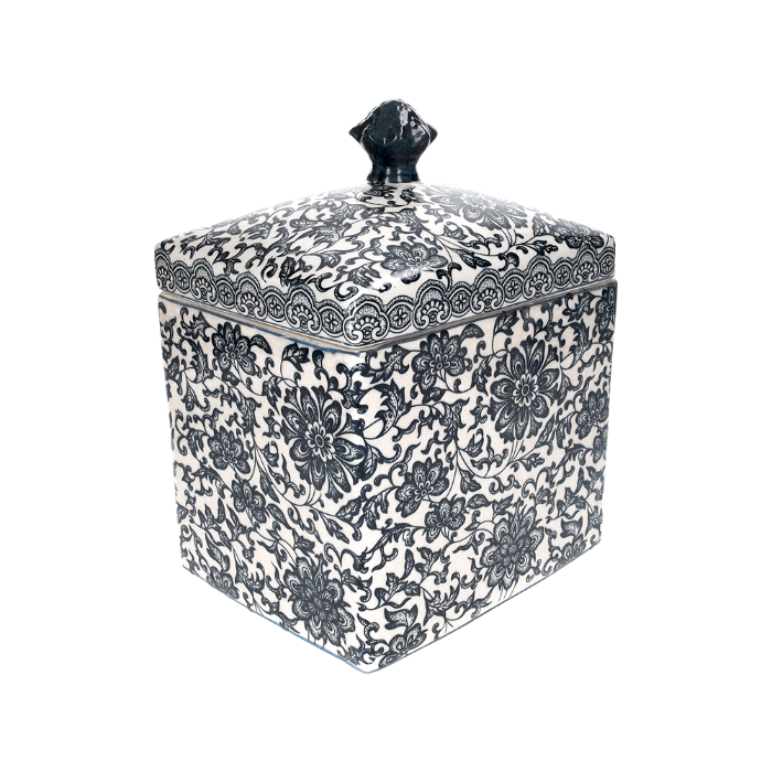 SCATOLA FIORI BLU IN CERAMICA