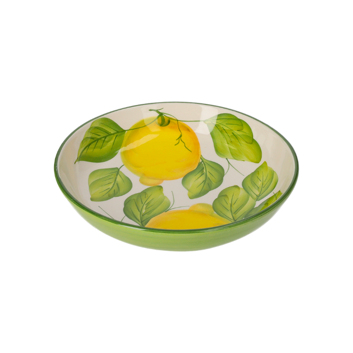 CIOTOLA BASSA IN CERAMICA DECORAZIONE LIMONI