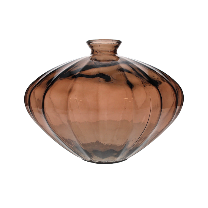 VASO OVALE IN VETRO DECORATIVO GRANDE