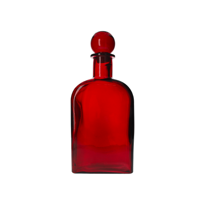 BOTTIGLIA CON TAPPO DECORATIVA IN VETRO