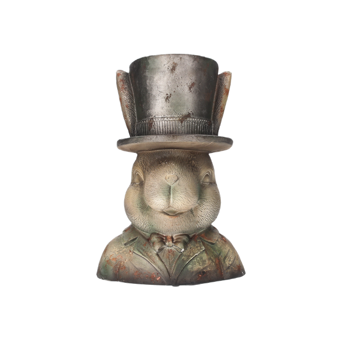 CONIGLIO CON CAPPELLO PORTA VASO