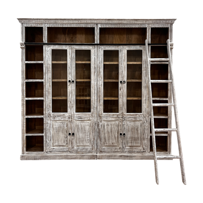 LIBRERIA IN LEGNO CON SCALA