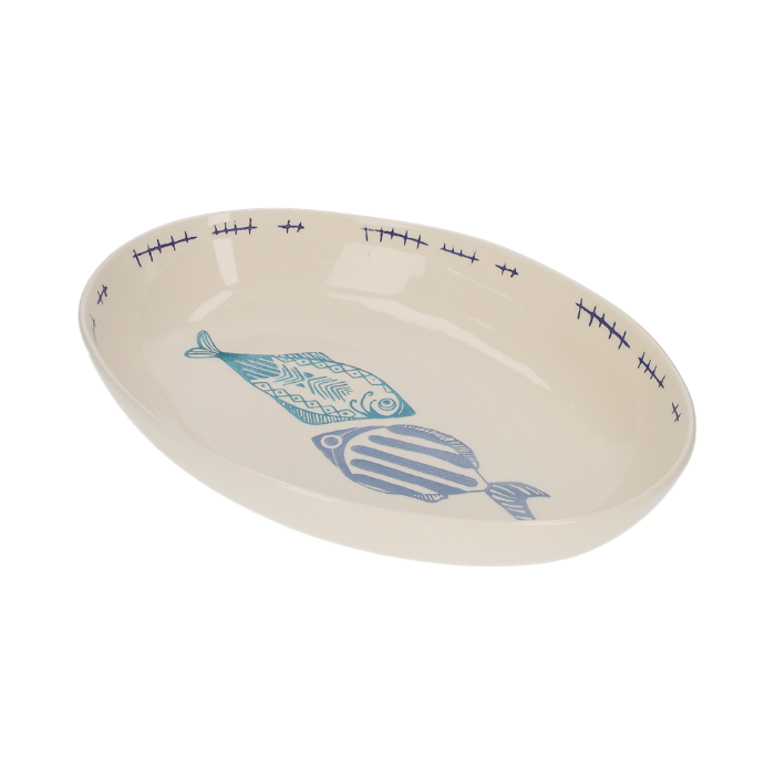 VASCA OVALE IN CERAMICA PESCI
