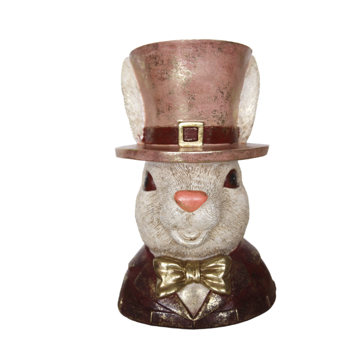 CONIGLIO CON CAPPELLO PORTA VASO