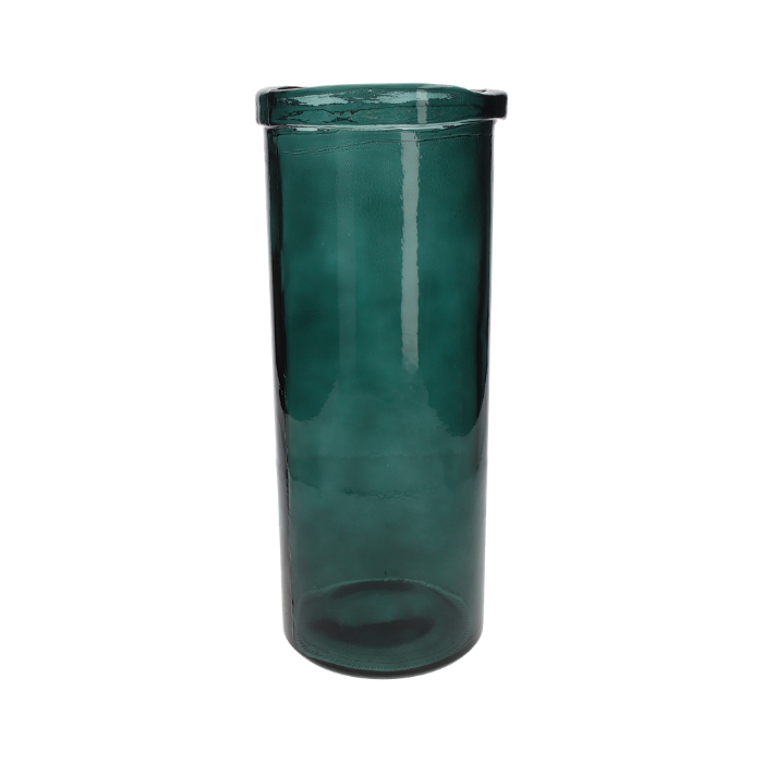 VASO CILINDRO IN VETRO VERDE