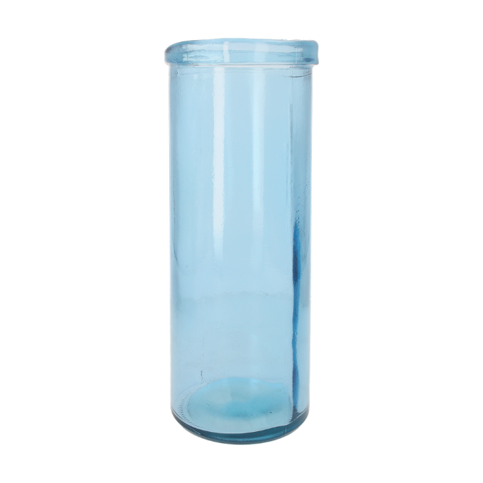 VASO CILINDRO IN VETRO TURCHESE