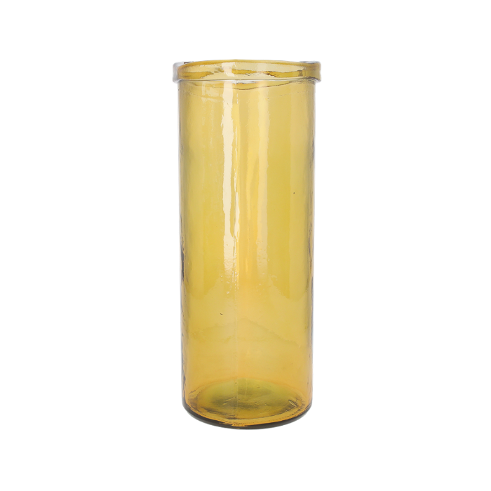 VASO CILINDRO IN VETRO GIALLO