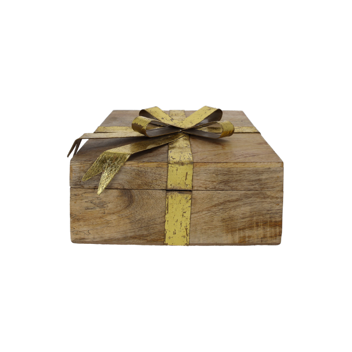 SCATOLA IN LEGNO CON FIOCCO GRANDE