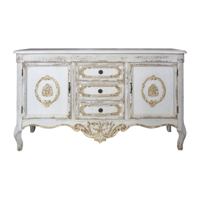 CREDENZA 3 CASSETTI 2 ANTE IN LEGNO