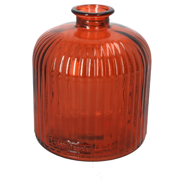 BOTTIGLIA RIGATA DECORATIVA IN VETRO