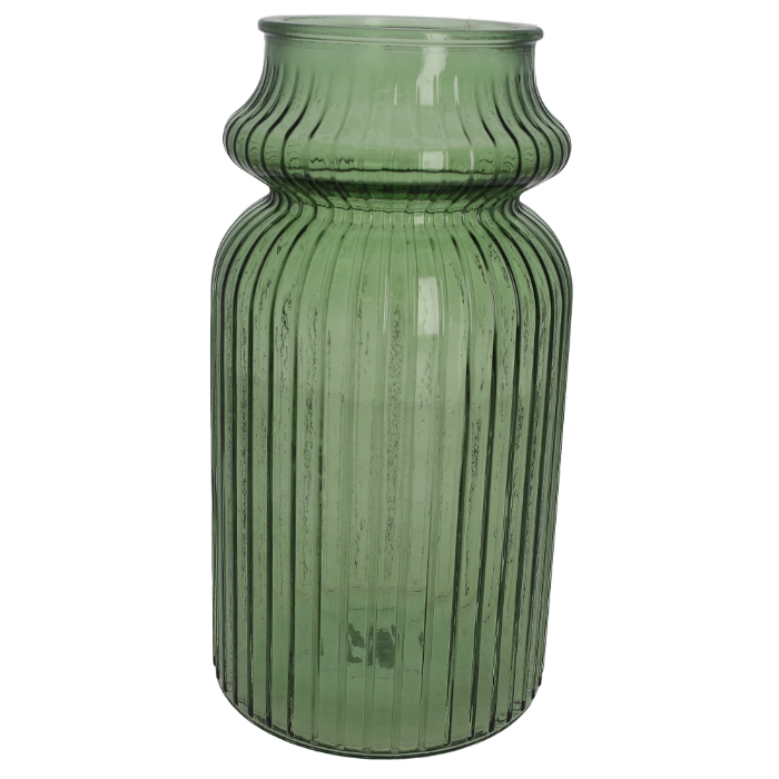 VASO RIGATO DECORATIVO IN VETRO