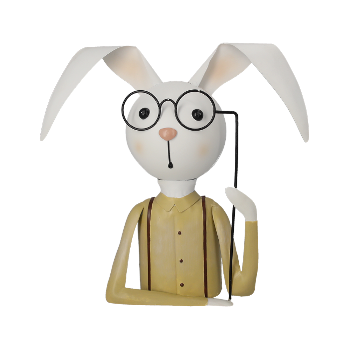 CONIGLIO CON OCCHIALI IN LATTA