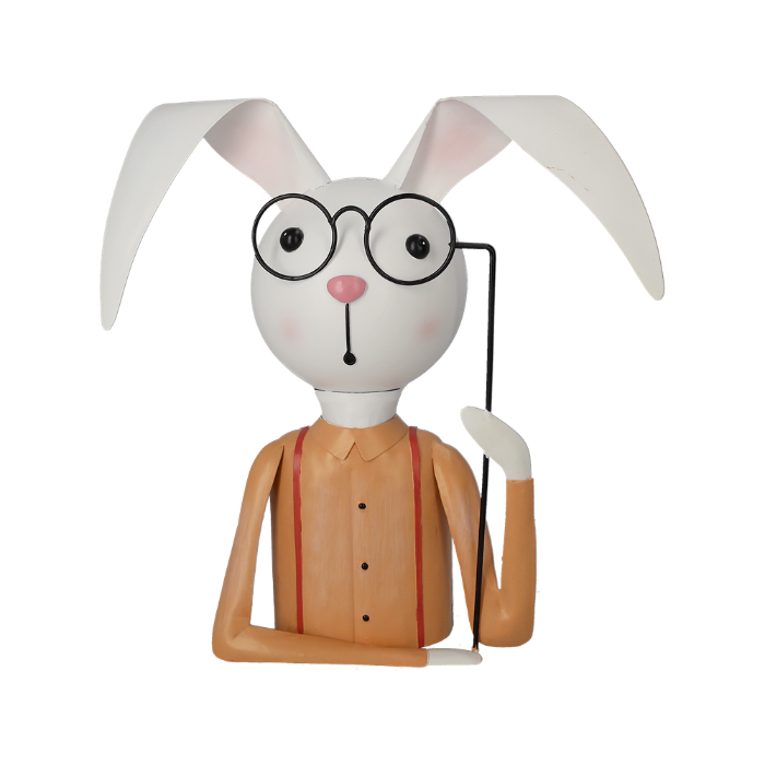 CONIGLIO CON OCCHIALI IN LATTA