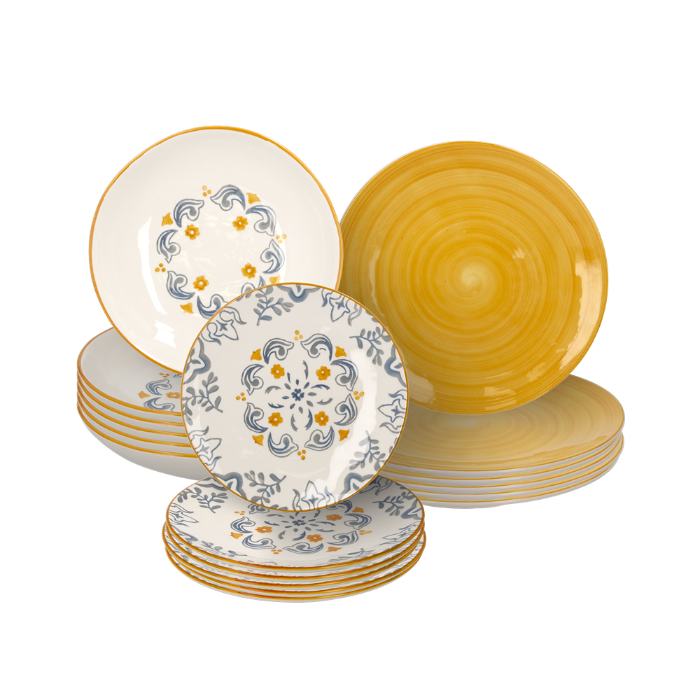 SET 18 PIATTI IN CERAMICA ALABASTRI