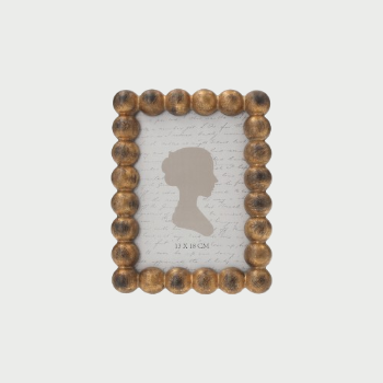 PORTA FOTO CON SFERE DORATE