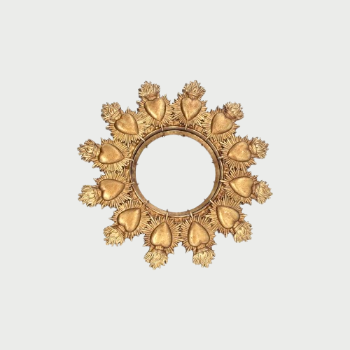 SPECCHIO DECORATIVO ROTONDO CON CUORI