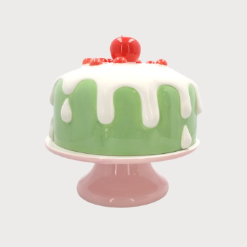 ALZATA DECORATA IN CERAMICA CON COPERCHIO H.31X30