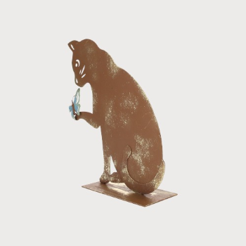 GATTO CON FARFALLA 27x28x8 cm