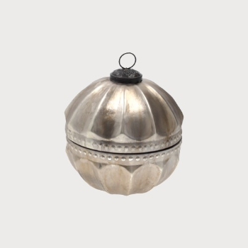 CANDELA A SFERA ARGENTO ANTICATO – Ø 13 CM