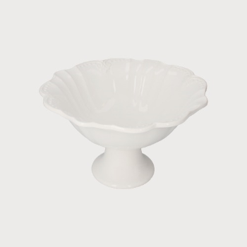 ALZATA A COPPA BIANCA IN CERAMICA H 20x32 cm