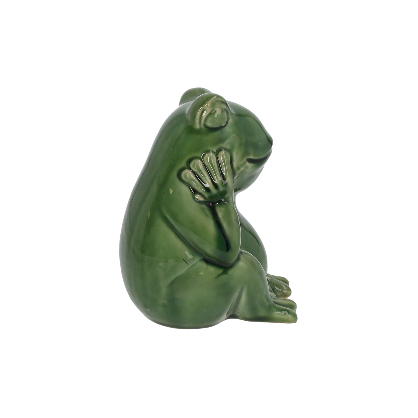 RANA DECORATIVA IN CERAMICA VERDE H.17,5 CM       