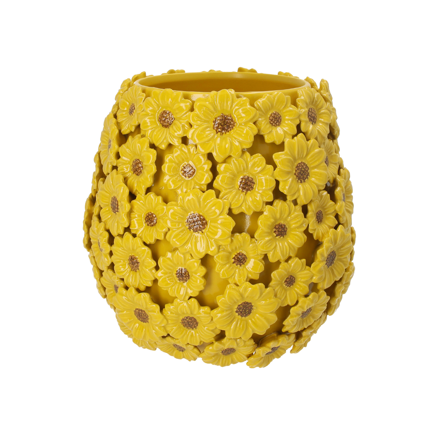 VASO DECORATIVO MARGHERITE GIALLO IN CERAMICA – H.28 CM