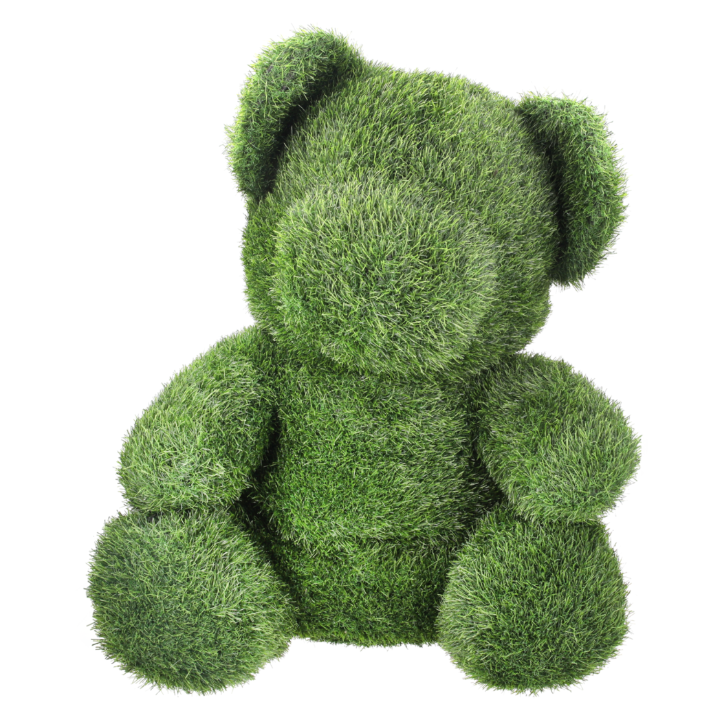 ORSO GRANDE VERDE IN ERBA SINTETICA H.75X60X40 