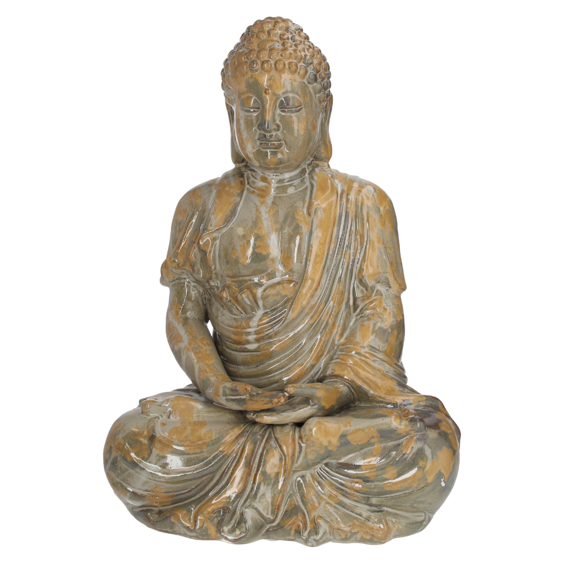 BUDDHA IN CERAMICA EFFETTO MARMO H.50X32X27 CM