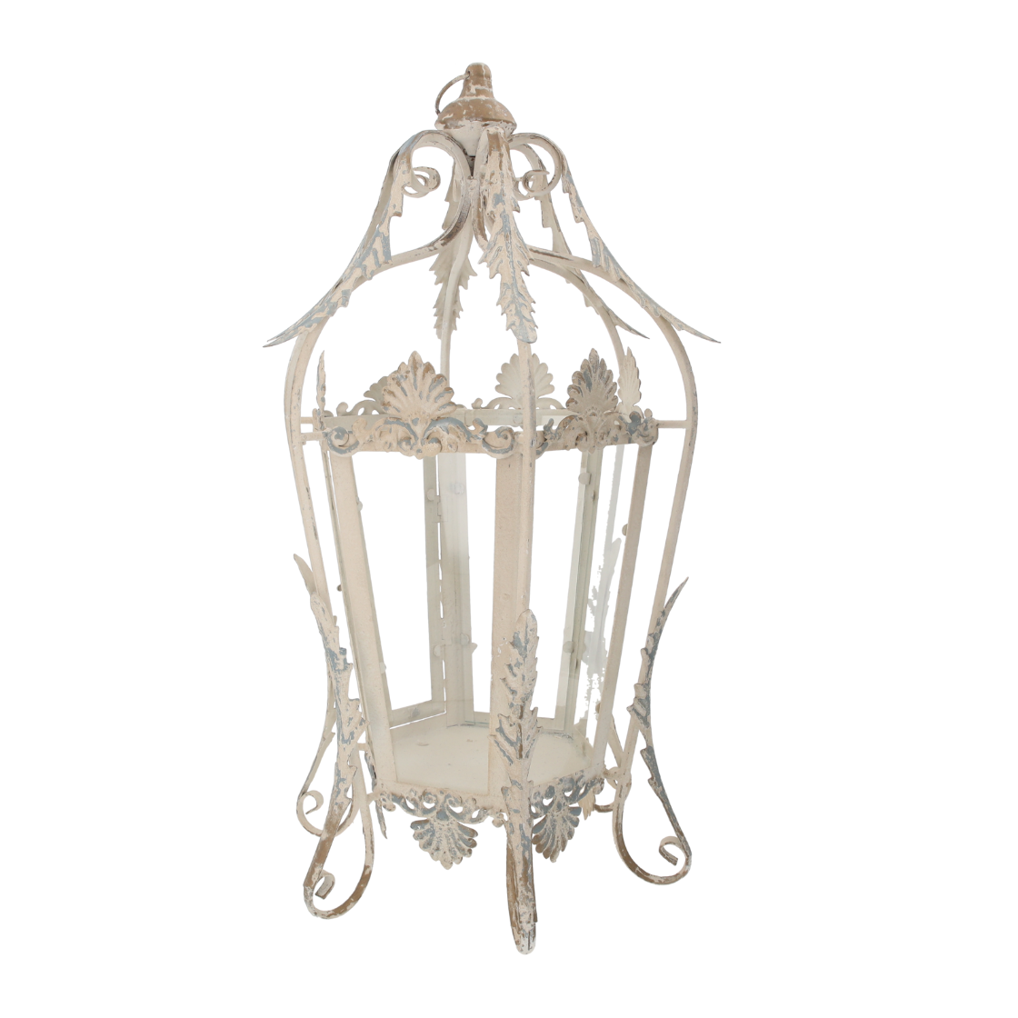 LANTERNA DECORATIVA 40X40XH.68 CM – STILE SHABBY CHIC